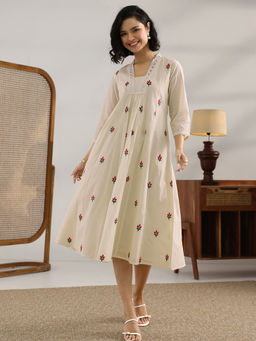 Libas - Off White Floral Printed Dress