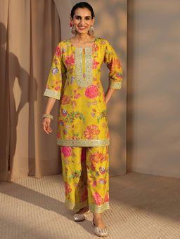 Libas - Mustard Floral Printed Co-Ord Set