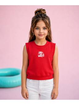 devils n angels - Girls Red Printed Casual T-shirt