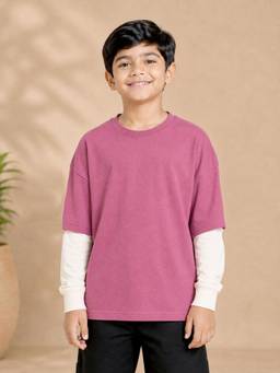 KiddoPanti - Boys Cotton Drop Shoulder Doctor Full Sleeves Solid T-shirt