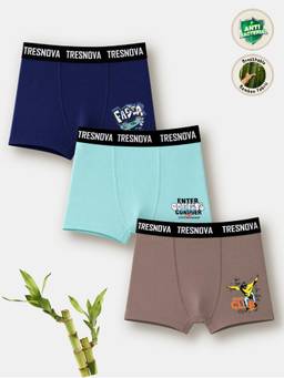 TRESNOVA - Bamboo Anti-microbial Finish Graffiti Soft Boxer Trunks (Pack of 3)
