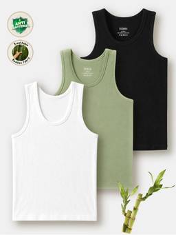 TRESNOVA - Bamboo Anti-microbial armhole technology Solid Soft Vest (Pack of 3)