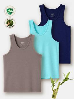 TRESNOVA - Bamboo Anti-microbial armhole technology Solid Soft Vest (Pack of 3)