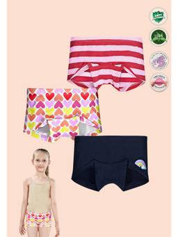 TRESNOVA - Cotton Lycra Anti-microbial Heart Printed Soft Boxer Briefs (Pack of 3)