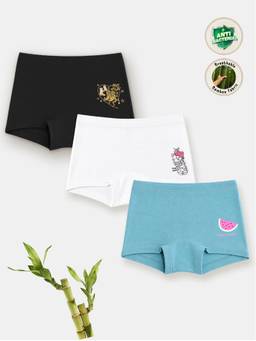 TRESNOVA - Bamboo Lycra Anti-microbial Cat Printed Soft Boxer Briefs (Pack of 3)