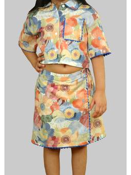 Spunkies - Girls Multicolor Floral Printed Co-Ord Set