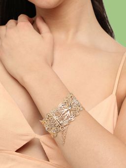 Sohi - Gold Plated Designer Stone Party Bracelet For Women