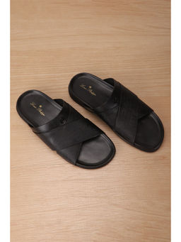 Louis Philippe - Men Black Textured Sandals