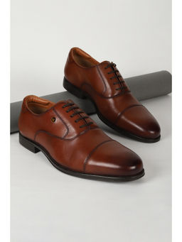 Louis Philippe - Men Tan Leather Oxfords