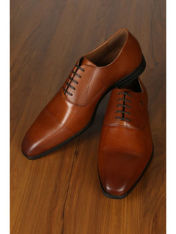 Louis Philippe - Men Tan Leather Oxfords