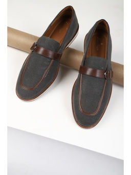 Louis Philippe - Men Grey Slip Ons Loafers