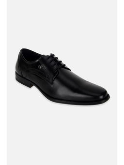 Van Heusen - Men Black Leather Lace Up Derbies Shoes