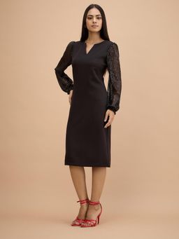 SALT Attire - Aurine-Black Midi Dress