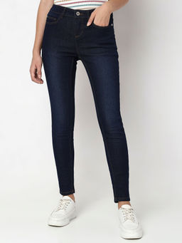 VERO MODA - Dark Blue Mid Rise Skinny Fit Jeans