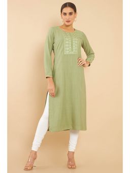 Soch - Women Green Solid Plain Kurta