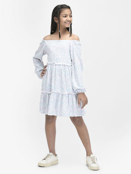 CRIMSOUNE CLUB - Girls Multi-Colour Printed Knee Length Dress