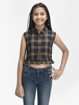 CRIMSOUNE CLUB - Girls Mustard Cropped Shirt