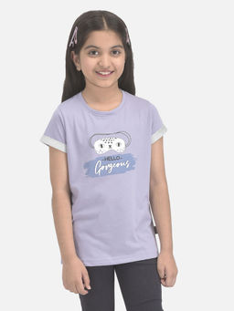 CRIMSOUNE CLUB - Purple Printed Lounge T-Shirt