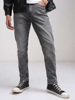 HIGHLANDER - Men Grey Slim Fit Mid-Rise Clean Look Jeans