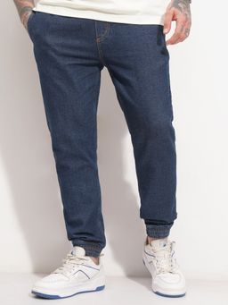 HIGHLANDER - Men Blue Drawstring Cuff Hem Jeans