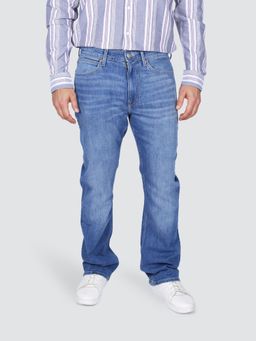 Lee - Men Blue Trenton Boot Cut Fit Mid Rise Jeans