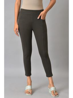 Aurelia - Green Lycra Winter Yoga Tights