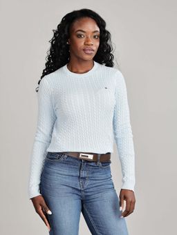 Tommy Hilfiger - Womens White Textured Sweater
