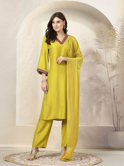 Nayam by lakshita - Women Green Kurta and Pants (Set of 3)