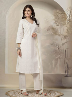 Nayam by lakshita - Women Off White Kurta and Pants (Set of 3)