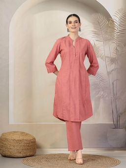 Nayam by lakshita - Women Peach Kurta and Pants (Set of 2)