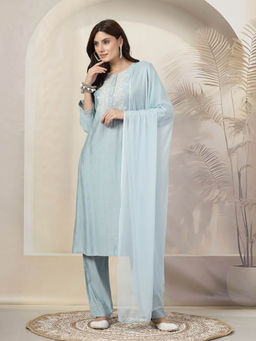 Nayam by lakshita - Women Blue Kurta and Pants (Set of 3)