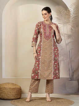 Nayam by lakshita - Women Red Kurta and Pants (Set of 2)
