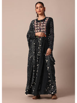 KALKI FASHION - Black Anarkali Kurta and Pants with Dupatta (Set of 3)