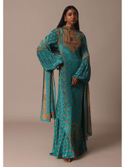 KALKI FASHION - Blue Kurta and Pants with Stone Work Dupatta (Set of 3)