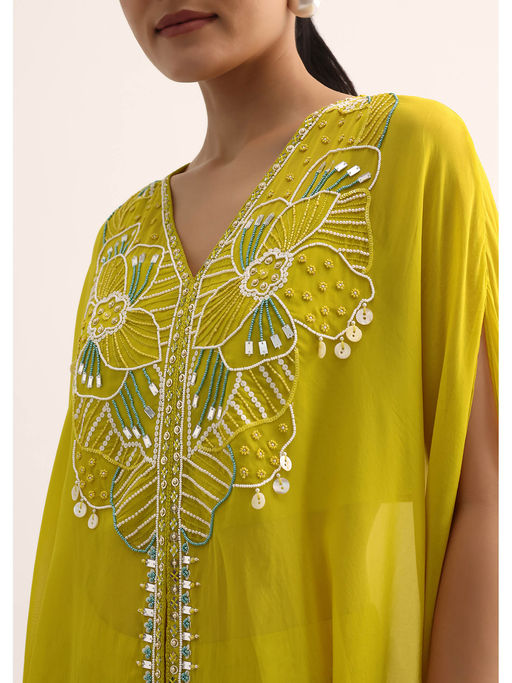 slim fit dress slacks Yellow Resham Embroidered Kurta Palazzo Set