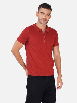 JOE Hazel - Men's Premium Jacquard Zip Polo T-Shirt