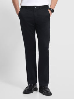 Arrow Sports - Men's Black Mid Rise Hudson Regular Fit Trousers