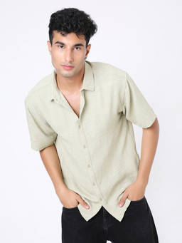 BLNK - Green Jacquard Structured Shirt