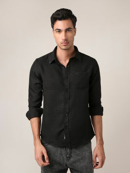 BLNK - Black Textured Casual Shirt