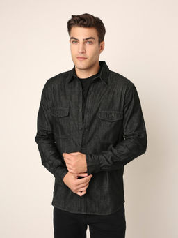 BLNK - Black Denim Casual Shirt