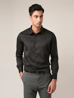 BLNK - Black Classic Satin Formal Shirt