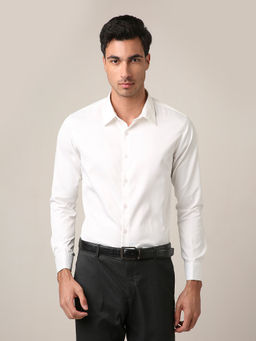 BLNK - White Classic Satin Formal Shirt