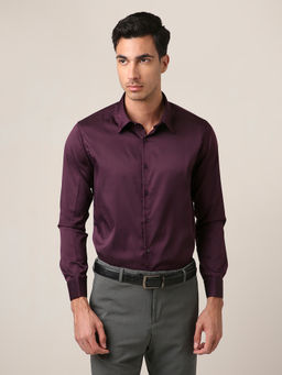 BLNK - Wine Classic Satin Formal Shirt