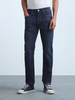 Flying Machine - Men's Navy Blue Freddie Straight Fit Jeans