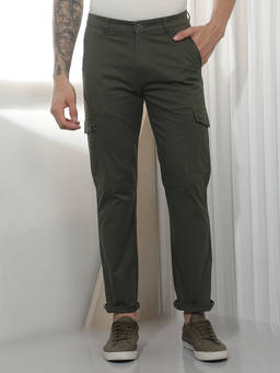 CRIMSOUNE CLUB - Men's Olive Cargo Trousers