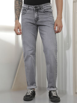 CRIMSOUNE CLUB - Men's Grey Straight Jeans