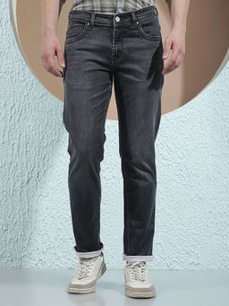 CRIMSOUNE CLUB - Men's Grey Cotton Jeans