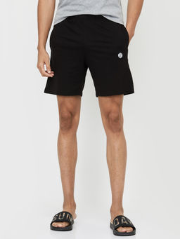 max - Men Solid Black Shorts