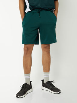 max - Men Green Side Stripes Shorts