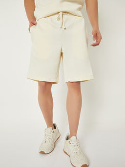 max - Men Beige Ribbed Shorts